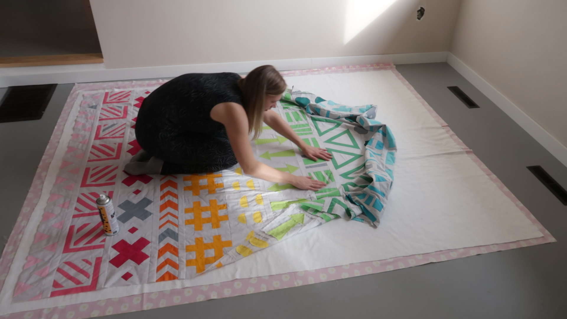 Overview Of The Process Of Spray Basting A Quilt
