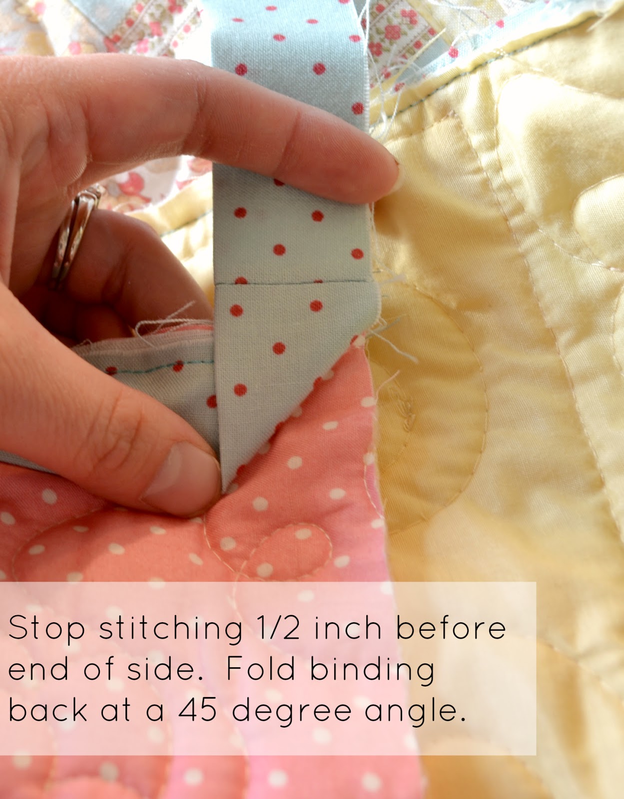 Sewing On Double-Sided Binding On Quilt