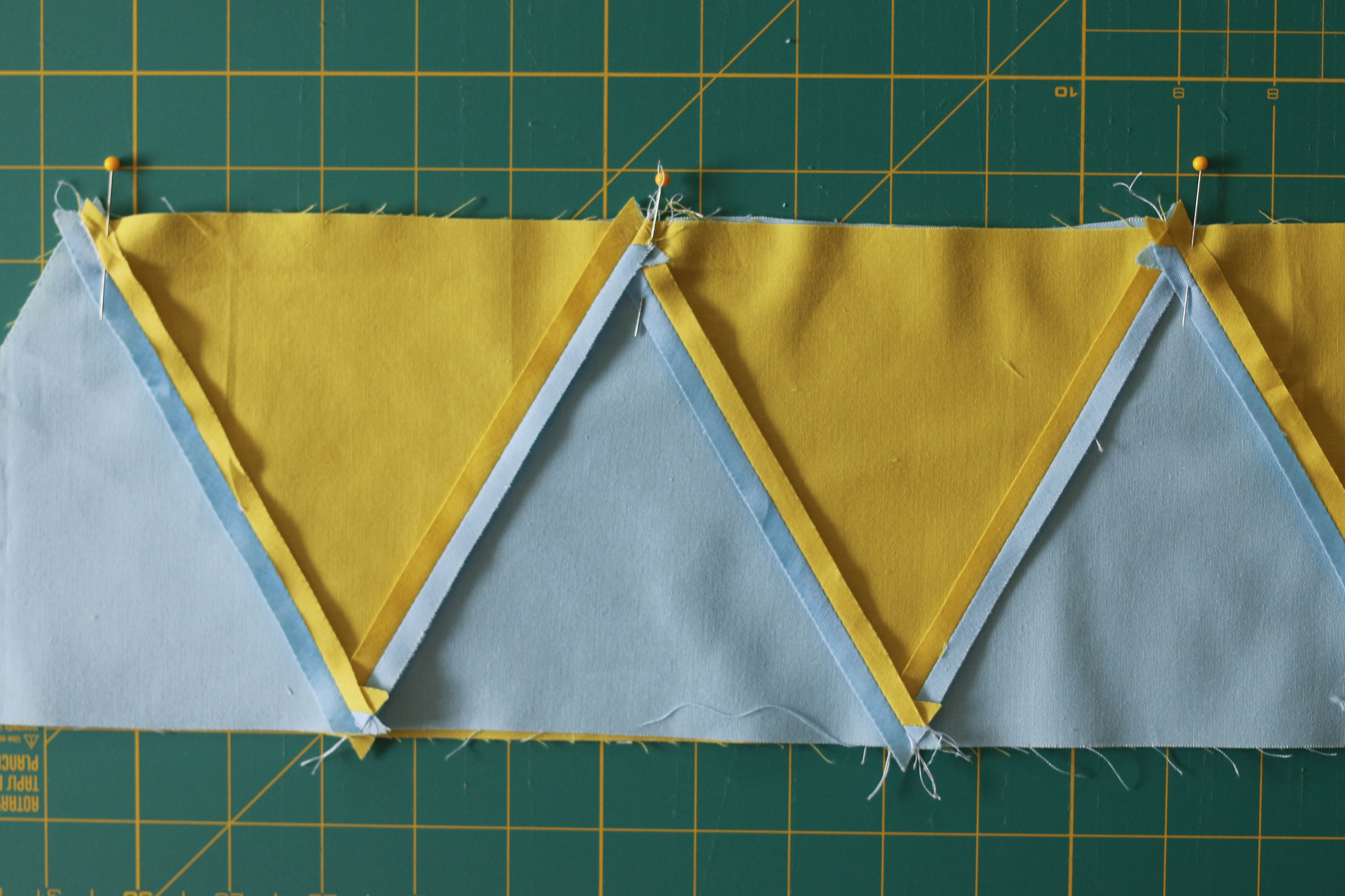 Sewing The Triangle Quilt Pieces Together